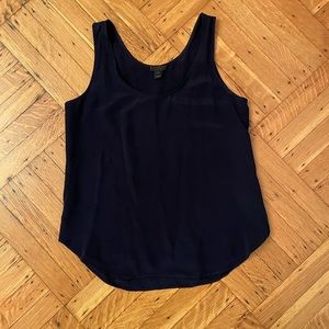 J. Crew Collection Luxe Silk Tank Top in Navy Size 4